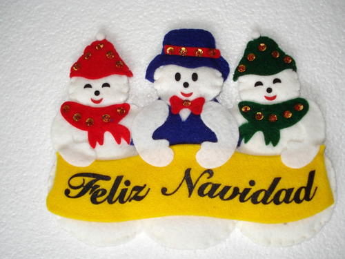 Adorno Navideño Trio De Monos De Nieve