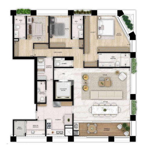Imagem 12 de 30 de Apartamento 03 Suítes E 03 Vagas No Mossunguê, Curitiba - Ap3503