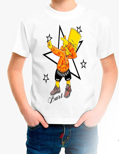 Polera Estampada 100% Algodon Niño Bart Simpson Exclusivo