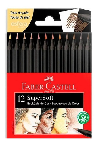 Lapices De Colores Faber Castell X12 Super Soft Tonos Piel