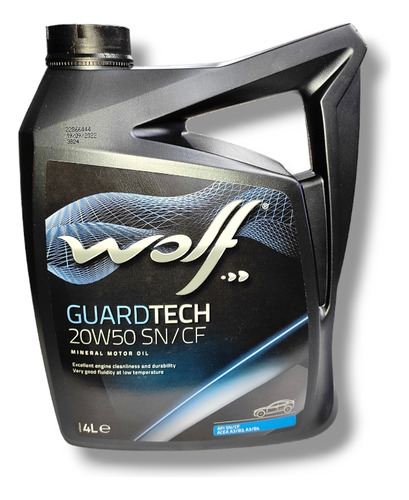 Aceite Wolf Guardtech Mineral 20w50 Sn/cf 