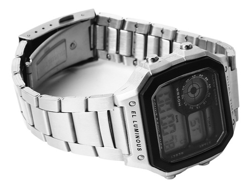 Luminoso Reloj Deportivo Digital Impermeable De Acero Inoxid