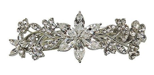 Fastent Magnifico Cristal Transparente Floral Barrette