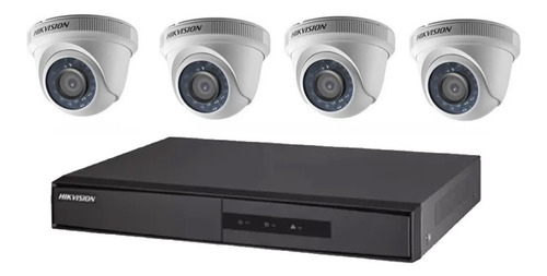 Camara Seguridad Kit Hikvision Dvr 4 Ch 1080p+4 Domos Hd720p