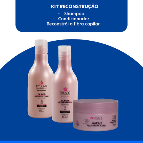 Kit Shampoo Máscara Condicionador De Reconstrução Capilar