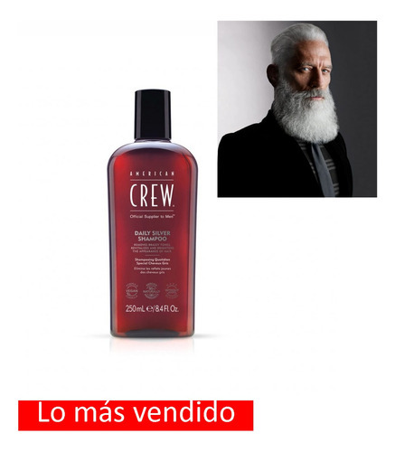  Shampoo Silver American Crew Matizador Canas Hombre 250ml