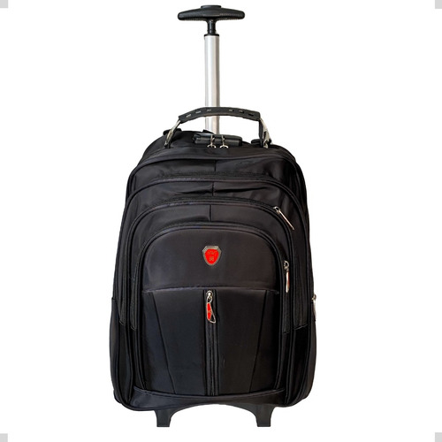 Mochila Carrinho Removível Executiva Reforçada Antifurto Usb Cor Preto Desenho Do Tecido Lisa