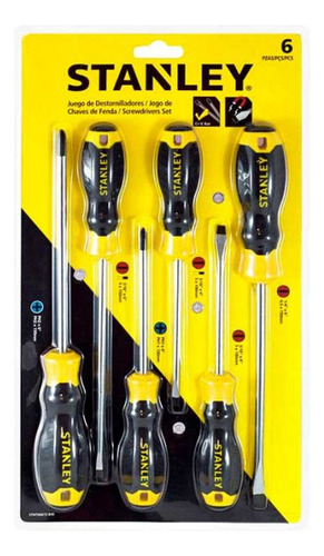 Juego De Desarmadores Mixto Cruz Plano 6 Pz 60-060s Stanley