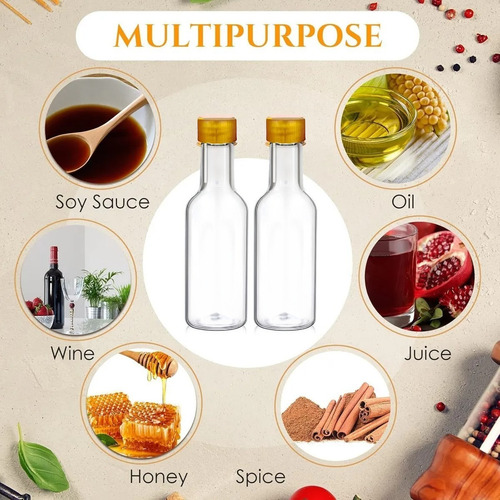 20 Pzs Botellas Vidrio Cristal Para Agua Jugos Mini 50ml Envase Mini Botella Redonda Vidrio Cristal Con Tapa Dorada