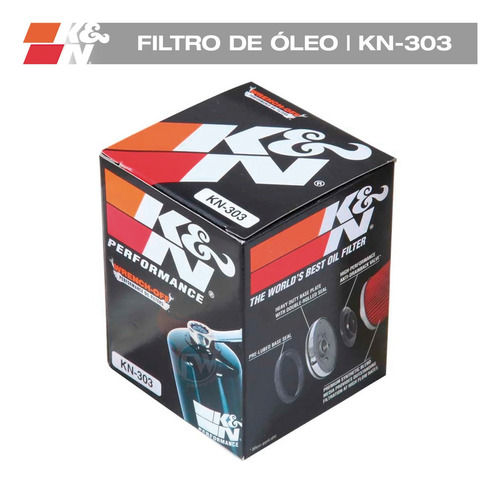 Filtro De Óleo K&n-303 Para Kawasaki Z300, Z650, Z750, Z800
