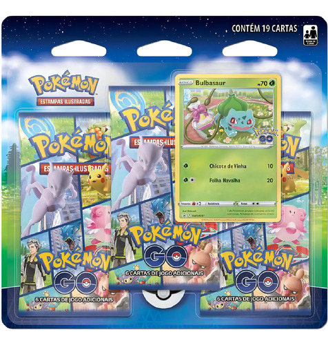 Bulbasaur de Pokémon Go, paquete triple de 19 tarjetas de copag