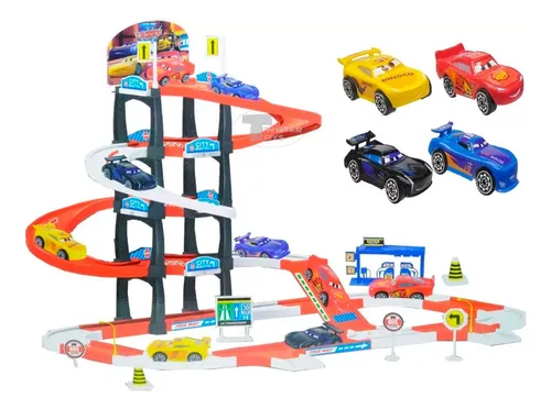Cars Rayo Mcqueen Pista Garaje 4 Carros Juguete Cruz Ramirez