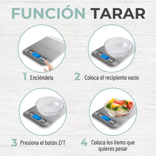 Imagen 4 de 7 de Balanza Pesa Digital Cocina Gramera Acero Inoxidable 5 Kilos