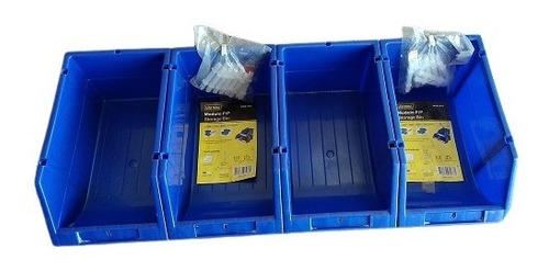 Pack De 4 Cajas Organizadoras 15 X 24 X 12.5 Cm Azules 