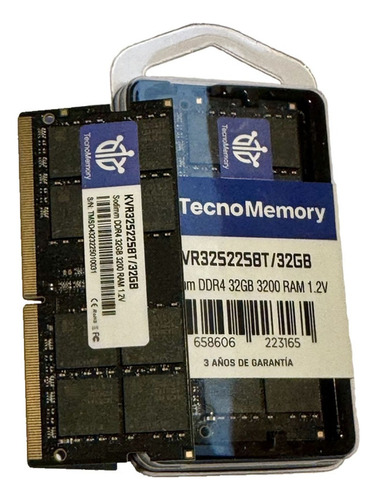 Memoria Ram Tecnomemory Sodimm Ddr4 32gb 3200mhz Kvr32s22s8t