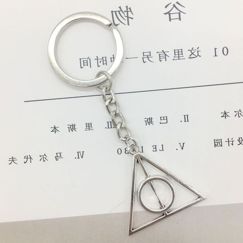Llavero Inspirado En Harry Potter Accesorios De La Saga Simbolo Reliquias De La Muerte Plateado