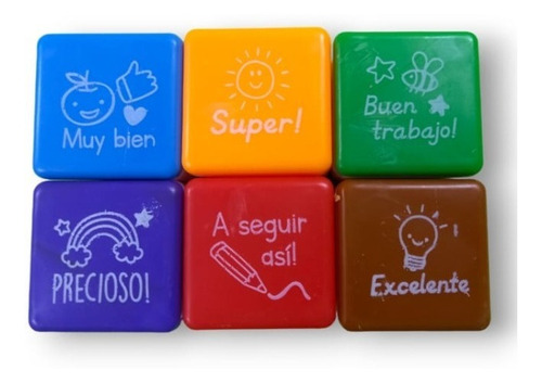 Pack De 6 Sellos - Sellitos Para Maestras - Surtidos Color Del Exterior Español