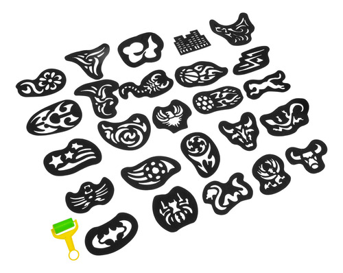 Plantillas De Tatuaje Para Cortes De Pelo, 25 Hojas, Varias