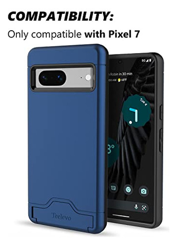 Funda Cartera Para Google Pixel 7 Navy Azul Dual Layer