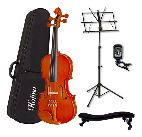 Kit Violino Hofma By Eagle Hve241 4/4 Estante Espaleira E Af