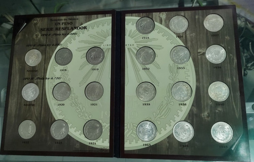 Album Con Monedas De 1 Peso Resplandor Plata Lleno (Usado)