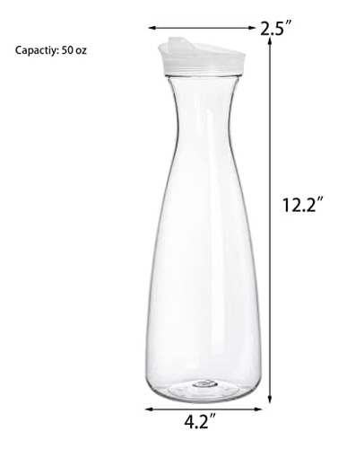 Jucoan - Juego De 4 Jarras De Agua De Plástico De 50 Onzas,