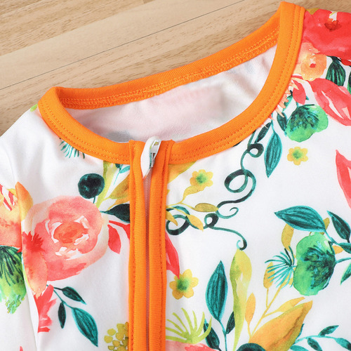 Mono Tipo Mameluco Con Cierre Floral Y Diademas Para Niñas Y