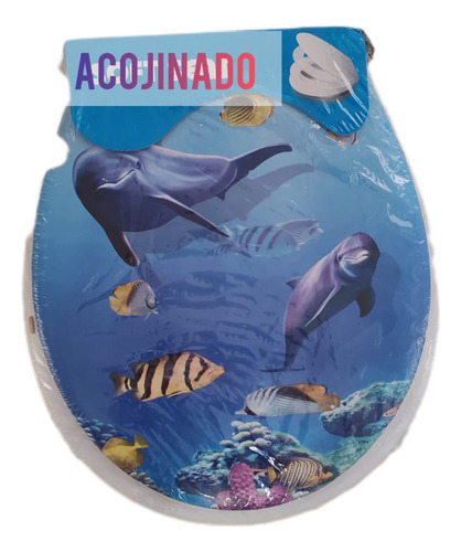 Tapa Asiento De Wc Acojinados Diseño Marino Baño Color Azul Marino