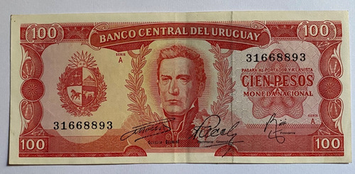 Billete Uruguay 100 Pesos 1967, 7a72 Rotondaro, Bu12