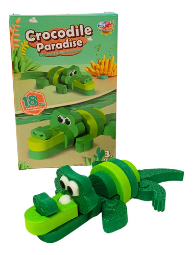 Bloques De Construcción De Eva 3d Cocodrilo (18pcs)
