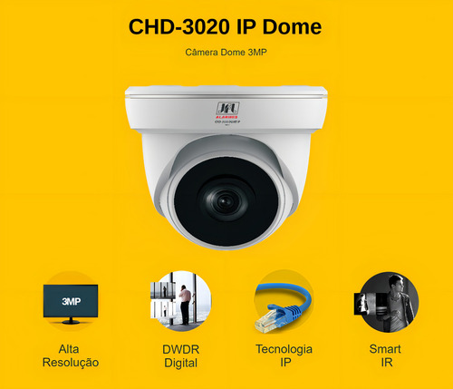 Câmera Ip Jfl Chd-3020 Dome 3mp Ir20 3,6mm Poe Cor Branco