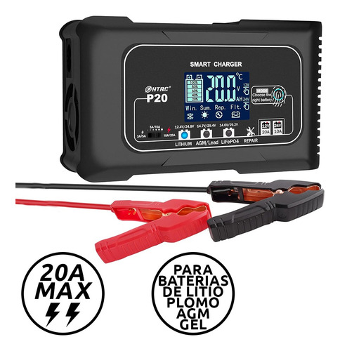 Cargador De Bateria Rapido Inteligente Litio 12v 24v