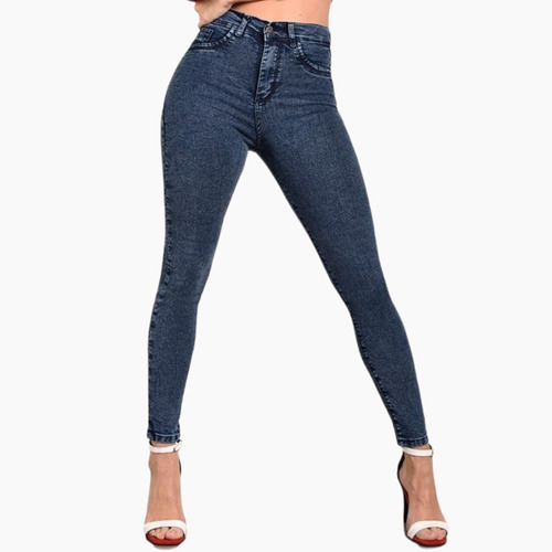 Pantalon Jean Calce Perfecto Levanta Cola Tiro Alto Elastiza