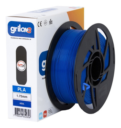 Imagen 3 de 3 de Filamento 3D PLA Grilon3 de 1.75mm y 1kg azul
