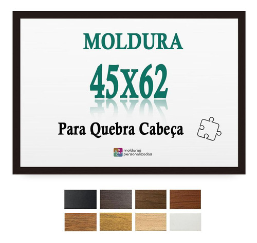 Moldura Preta 45x62 Quebra Cabeça Grow 1.000 Pcs Com Petg