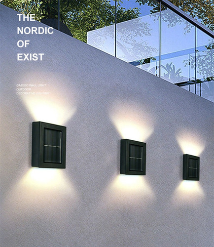 4 Luces De Pared Solar Al Aire Libre Jardín Decorativo Lámpa