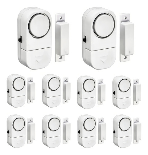 Kit de 10 alarmas de sonido para puertas, ventanas y portones invasivas