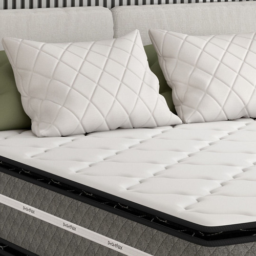 Sommier 2 Plazas Espuma D50 + D26 Doble Pillowtop 120kg 28cm Color Gris