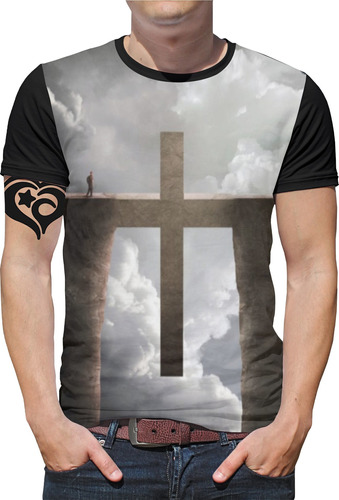 Camiseta Jesus Plus Size Gospel Masculina Roupa Cruz