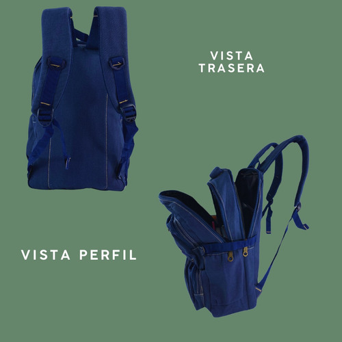 Mochila De Lona Para Laptop 17.3 Pulgadas 35l Impermeable Y Azul/1900572 Liso