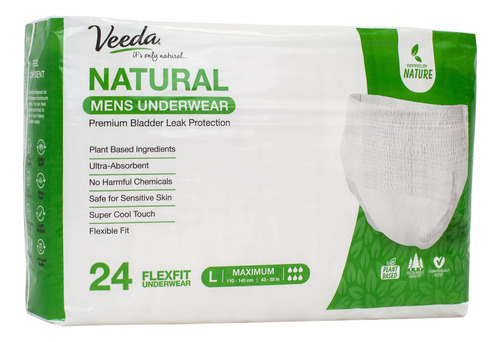 Veeda Ropa Interior Natural De Alta Calidad Para Hombres, Pa