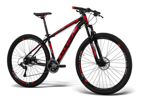 Mountain bike GTSM1 Ride New TSI aro 29 19" 21v freios de disco mecânico câmbios GTSM1 TSI cor preto/vermelho
