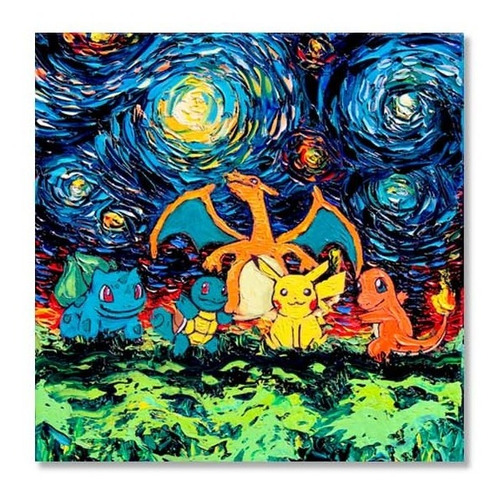 Cuadro Decorativo Pikachu Y Sus Amigos En Lienzo