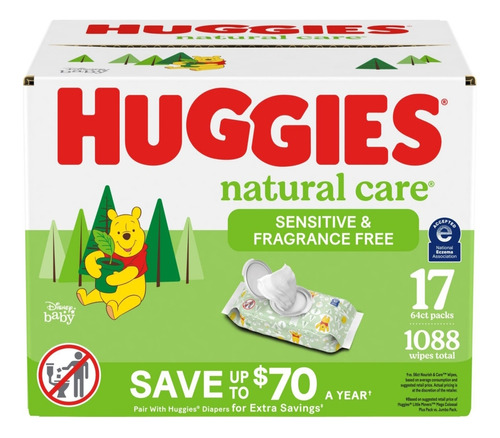 Huggies Natural Care Sensitive 1088 Wipes Toallitas Húmedas 