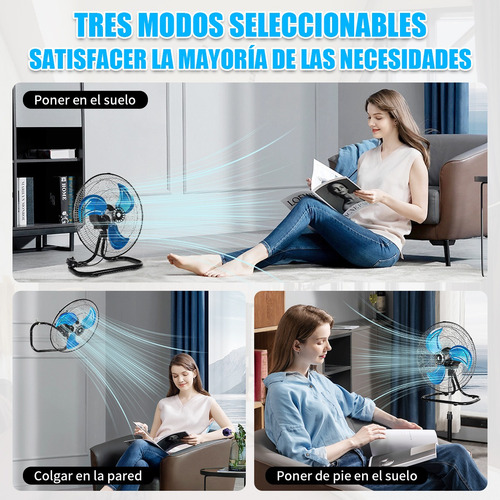 Ventilador 3 En 1 Pedestal Piso Y Pared De 18 Pulgadas