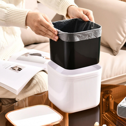 Pequeño Cubo De Basura Para Escritorio, Organizador Y Rosa