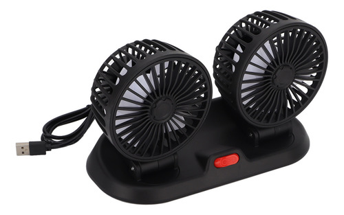 Ventilador De Carro Com Duas Cabeças, Usb, 2 Velocidades, Gi