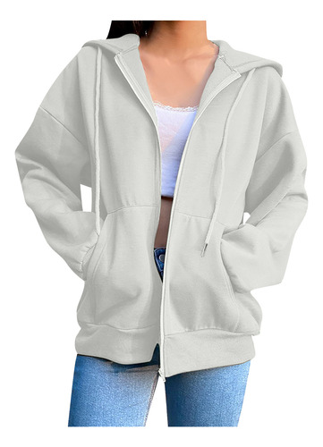 Sudadera De Felpa Con Capucha Lisa Para Mujer, Chamarra HoLG