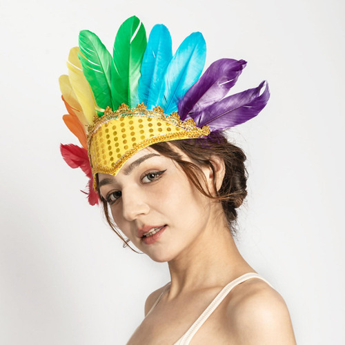 Tocado De Plumas Indias, Diadema De Plumas, Accesorios Para