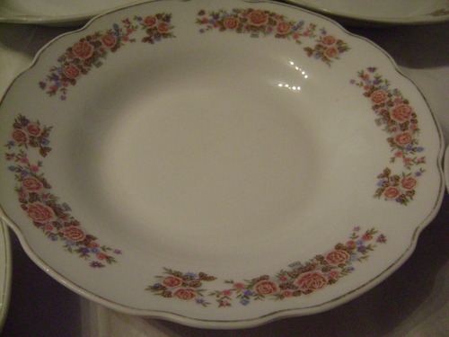 Antiguo Lote De (5) Platos Hondos En Fina Porcelana China